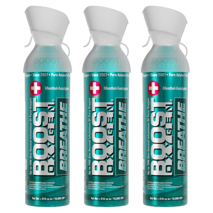 Boost Oxygen BREATHE | Menthol-Eucalyptus - Large 10L - 3 Pack